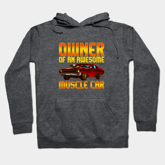 Retro Muscle Car Hoodie by lateefo